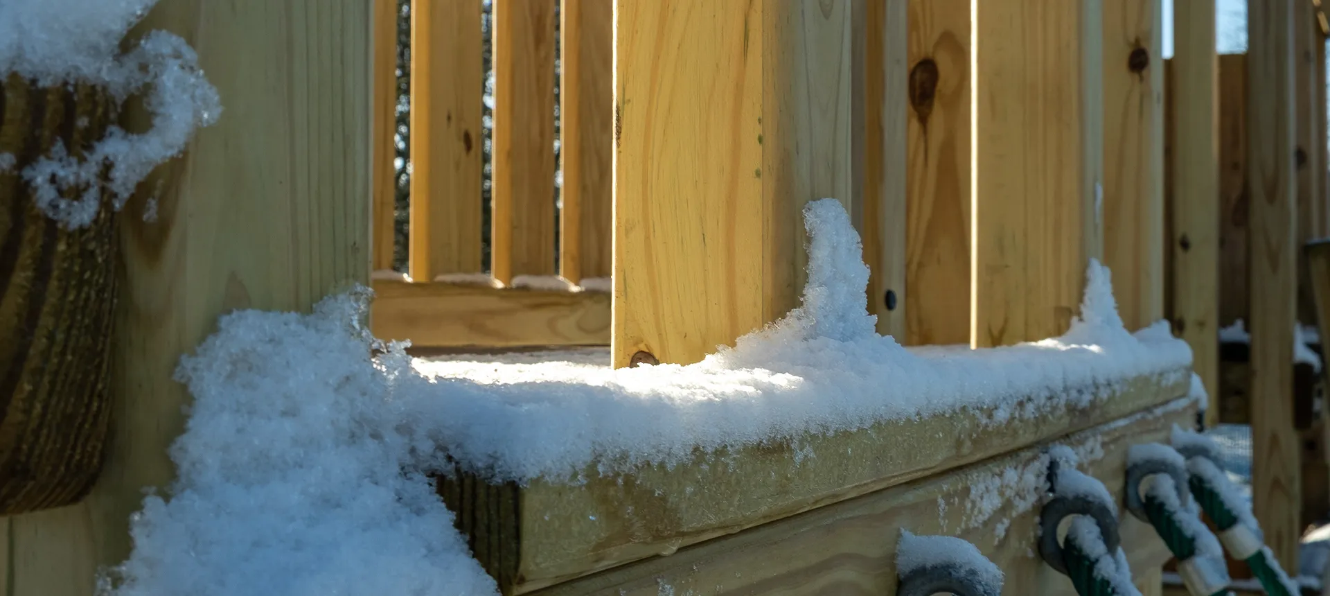Enjoying your climbing frame this winter image